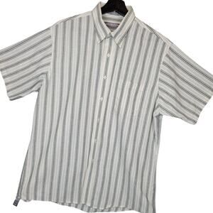 Vintage Van Heusen Men's Short Sleeve Button-Down Shirt Sz 17 Preppy Casual